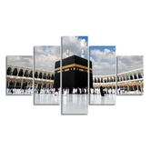 Masjid Al Haram Canvas Wall Painting of Five Pieces Set